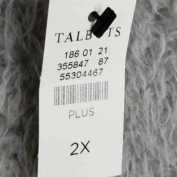 Talbots Shirt Cotton Button Striped Short Sleeve Women’s Size 2X New Split Neck - Picture 4 of 9